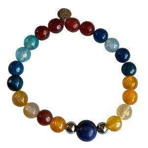 Rustic Cuff Multicolor Beaded Bracelet